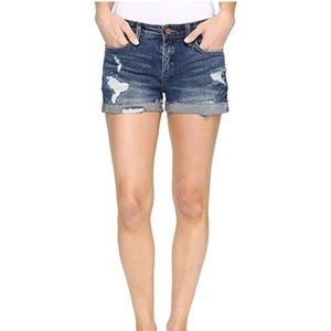 BlankNYC Cuffed Distressed Denim Shorts 27